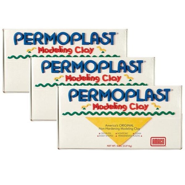 American Art Clay Co American Art Clay AMA90058J-3 1 lbs Permoplast Clay Cream Non Hardening - 3 Each AMA90058J-3 - main